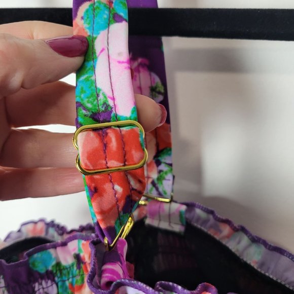 Swimsuits For All Floral Smocked Top - Purple and Pink - Picture 13 of 16